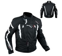 Motorbike Motorcycle 100% Waterproof CE Armours Textile Thermal Jacket White