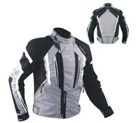 Giacca Cordura Moto Tessuto Impermeabile Sport Termica Sfoderabile Grigio