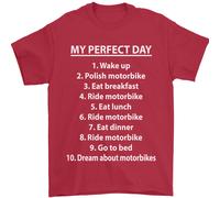 Motorbikes My Perfect Day Biker Motorcycle Uomo T-Shirt 100% Cotone