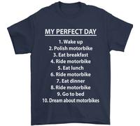 Motorbikes My Perfect Day Biker Motorcycle Uomo T-Shirt 100% Cotone