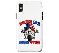 Motorcycle And Letter Graphic For Biker Mom Patriotic Gnome Custodia per iPhone X/XS