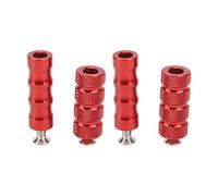 Motorcycle CNC Aluminum Alloy Footrest Set 2 pairs M6 Universal Racing Shift Lever Brake Pedal Red Anodized Suitable for Most Motorcycle Modifications Anti slip Knurled Design (Rosso)