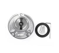 Motorcycle CNC Fuel Tank Cap Gas Oil Tank Cover Petrol Cover Compatible With YZF R3 R25 R6 R1 R125 250 2010-2023(Silver Black)