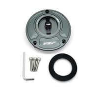 Motorcycle CNC Fuel Tank Cap Gas Oil Tank Cover Petrol Cover Compatible with YZF R3 R25 R6 R1 R125 250 2010-2023(Gray Black)