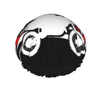 Motorcycle Dirt Bike Thin Red Line American Flag Black Cuffia Da Doccia Per Donna Elastico Cuffia Da Doccia Impermeabile Cuffie Da Doccias Per Nuoto Viaggi Spa