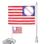 Motorcycle Flags - Patriotic Nation Banner Flag Pole | Mount Accessories Universal Cycling Decorative Outdoor Flag for Road, Mountain Riding, School, Home, Office Display, Nylon