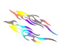 Motorcycle Flame - Stickers and Decals 2 Pieces Weatherproof | Cool Emblem Flame Graphics Vinyl Decal Set for Motorcycle, Car, Scooter, Snowmobile, Mailbox or Suitcase