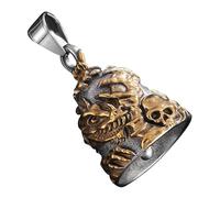 Motorcycle Good Luck Bell - Ride Bell, Skull Charm Metal Protector | Novità Drago, Ciondolo Per La Strada, Accessorio Di Sicurezza Per Motociclisti Per Motociclisti, Automobili, Chiavi, Sua, Se