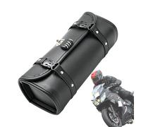 Motorcycle Handlebar Bag - Motorcycle Front Fork Tool Bag With Lock | Waterproof PU Leather Cool Retro Saddlebag For Motorcycle Front Fork Handlebar
