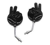 Motorcycle Handlebar Mirrors - Pair Rotatable Victory Gesture Design, Clear Vision Rearview Mirrors, Sturdy Accessories, Adjustable Bike Mirror Set | Safe Use with Cycling Riders Transport Adventure T