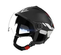Motorcycle Headgear, Double Visor Scooter Helmet Adult, 21.25x24.01 Inches Adjustable Fit Riding Gear & UV Block Design, Hard Shell Hat for Wife, Husband, Son, Family, Men, Friends