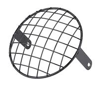 Motorcycle Headlight Grill Cover | 7 Inch Universal Cafe Racer Mask | Rhombus Mesh Screen for Vintage Cruiser/Chopper/Custom Motorcycle | Black or Silver (Black)