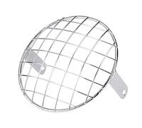 Motorcycle Headlight Grill Cover | 7 Inch Universal Cafe Racer Mask | Rhombus Mesh Screen for Vintage Cruiser/Chopper/Custom Motorcycle | Black or Silver (Electroplated)