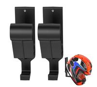 Motorcycle Helmet Holder - 2pcs Wall Mounted Rack With Hooks, Space Saving Design | Helmet Storage Display Hanger For Jacket, Coat, Hat, Backpack, Bag Organization, Home Garage Use