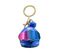 Motorcycle Helmet Keychain - 3D Metal Mini Keyring, Light Up Helmet Charm