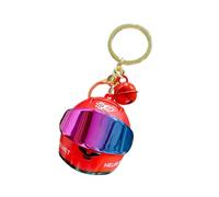 Motorcycle Helmet Keychain - 3D Metal Mini Keyring, Light Up Helmet Charm
