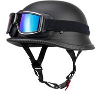 Motorcycle Helmets Half Skull,half Shell Hard Hat Style | Retro Ball Hard Hat with Goggles German Style Half for Cruiser Scooter Chopper Youding