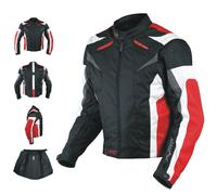 Motorcycle Jacket CE Armored Textile Motorbike Racing Thermal Liner Red 3XL