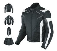 Motorcycle Jacket CE Armored Textile Motorbike Racing Thermal Liner White 4XL