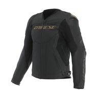 Motorcycle Jacket Leather Man Dainese Racing 5 Black/Gold Taglia:62