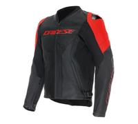 Motorcycle Jacket Perforated Leather Man Dainese Racing 5 Black/Black/Red-Fluo Taglia:62
