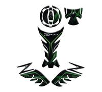 Motorcycle KIT PARASERBATOIO FRONTALE E LATERALE, PROTEZIONE TAPPO E VANO CHIAVE RESINATO ADESIVO EFFETTO 3D, COMPATIBILE con KAWASAKI Z900 (VERDE SCURO)