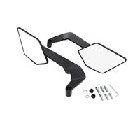 Motorcycle Mirror, Scooter Rear Mirror, Rotating Reflector, Aluminum Alloy Construction, Versatile Accessory, for Men Women Road Adventure, 9.06x3.15x4.72 Inches Black 2 Pieces