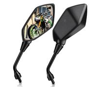Motorcycle Mirrors 10mm Rear View Mirrors Universal Motorcycle Side Mirrors For Yamaha For Honda For Grom For Suzuki For Kawasaki For Scooter ATV,Wider Vision