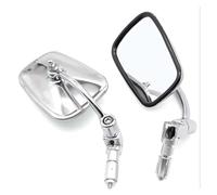 Motorcycle Mirrors Handlebar Bar End Square Rearview Side Mirror Square Mirror Silver,Wider Vision