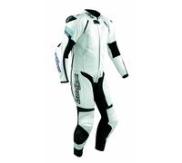 Motorcycle Motorbike Full Body one pc Perforated Leather Race Suit White 50