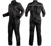 Tuta Intera Moto Impermeabile Anti Pioggia Marsupio Acqua Ripieghevole Nero 3XL