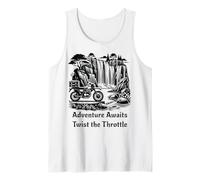 Motorcycle Nature Travel Waterfall Adventure Explorer Gift Canotta