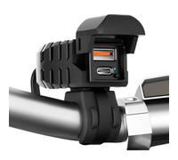 Motorcycle Phone Charger, Fast Charging USB Port Handlebar Accessory | 3.19x3.19x4.57 Inches Power Adapter with Cover, Aluminum Waterproof Hub, Safe Electrical Device for Bikers, Thanksgiving Gift