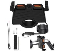 Motorcycle Phone Charger, Motorcycle USB Adapter, Waterproof Handlebar Mount, 12V-24V for Scooter Fast Charging Sturdy Riding Solution Professional Styling Gear Kit System Part Piece Set Part Piece