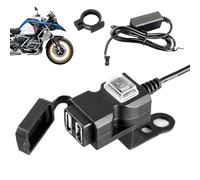Motorcycle Phone Charger - Waterproof Quick Power Socket | Motorcycle USB Charger | For Mobile Phone GPS Tablet Dashboard Camera, 9-24V Layer Waterproof Adapter For Motorbike (ABS)