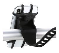 Motorcycle Phone Holder - Handlebar Mount Clip, Flexible Silicone Grip Stand, Shock Absorbing Mobile Support System | Safe Navigation Accessory for Bikes Scooters Touring Road Riding Use