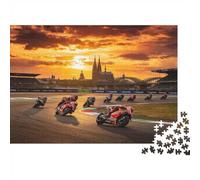 Motorcycle Race Jigsaw Puzzle 1000 Pezzi Materiale Riciclato Cologne Circuit Puzzles for Boy & Girl Ages 6 Years Up Educativo Game Challenge Parent Child Giocattolo 52x38cm/1000pcs