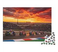 Motorcycle Race Track Jigsaw Puzzle 1000 Pieces Recycled Paper Sunset Paris Puzzles for Elderly Educational Game Decompression Allevia la demenza senile Gift 52x38cm/1000pcs