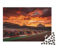 Motorcycle Racing Jigsaw Puzzle 1000 Pezzi Carta Riciclabile Moto Grid Puzzle per Adulti Gioco di Festa Props Sviluppa l'Intelligenza dei Bambini Educativo 52x38cm/1000pcs