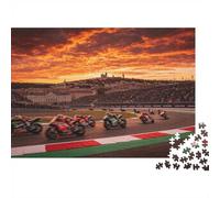 Motorcycle Racing Jigsaw Puzzles 1000 Pezzi Riciclabile Lyon Moto Grid Puzzle per Anziani Educativo Game Decompressione Ideal for Holiday Blessings Regalo 38x26cm/1000 Pezzi