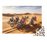 Motorcycle Racing Jigsaw Puzzles 1000 Pezzi Riciclabile Material Desert Rally Senior Puzzles Impossible Hard Difficult Challenging Educativo Game for Men 38x26cm/1000 pezzi