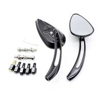 Motorcycle Rearview Mirror Specchietti Retrovisori Laterali A Goccia Con Teschio Per Moto Per Harley Street Glide Special Sportster 1200 883(Black)