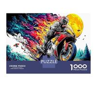 Motorcycle Rider in Neon Jigsaw Puzzle 1000 Pezzi Classici Per Adulti E Bambini ≥12 Anni Giochi Del Cervello Motorcycle Art Per Appassionati Esperti Regalo Amore Amico Natale Compleanno 70x50cm/1000pc