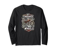 Motorcycle Rider Therapy Two Wheels Vintage Bike Maglia a Manica