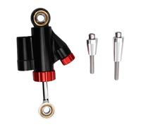 Motorcycle Steering Damper Stabilizer, Adjustable 6061 Aviation Aluminum Alloy, Black Red - High Strength Material, Sensitive Shock Absorption, Universal Fit for Safety Control