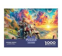Motorcycle SunsetIntricate 1000-Piece Jigsaw Puzzles for Adults Presenting A World of Challenging Puzzle Games - These Stand As The Premier Gift Jigsaw Puzzles for Adults And Kids Age 12 Years Up 52x