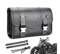 Motorcycle Tool Bag - Waterproof Leather Handlebar Pouch, Universal Front | Borsa arrotolabile per forcella e barra con 2 cinghie di montaggio, organizer per Cruiser, Adventure e Dirt Bike