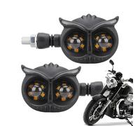 Motorcycle Turn Signals - ABS, Owl Shape LED Indicator Lights, 12V Design | Daytime Running Lights, Bright Motorcycle Turn Signals For Friends, Family, Motorbike, Electric Vehicle, DIY Installation