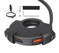 Motorcycle USB Charger, Port PD30W Waterproof USB Socket Adapter For Phone, GPS, Tablet Charging, Handlebar Mount Power Outlet, Motorbike, Scooter, And Travel Use