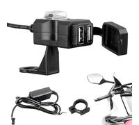Motorcycle USB Port - Waterproof Charge Adapter Socket | Motorcycle Charging Port USB Power Outlet GPS Mobile Phone Tablet Dashboard Camera Scooter Bike 12V 24V